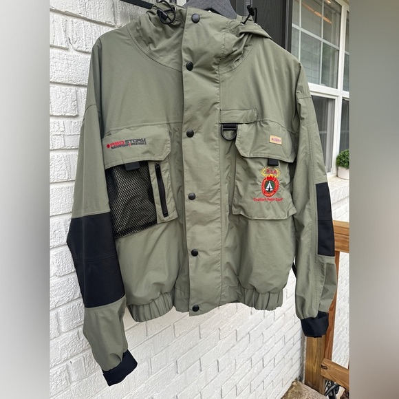 Vintage Boy Scouts of America Redington Men's Red Storm Waterproof Jacket Olive - Picture 3 of 6